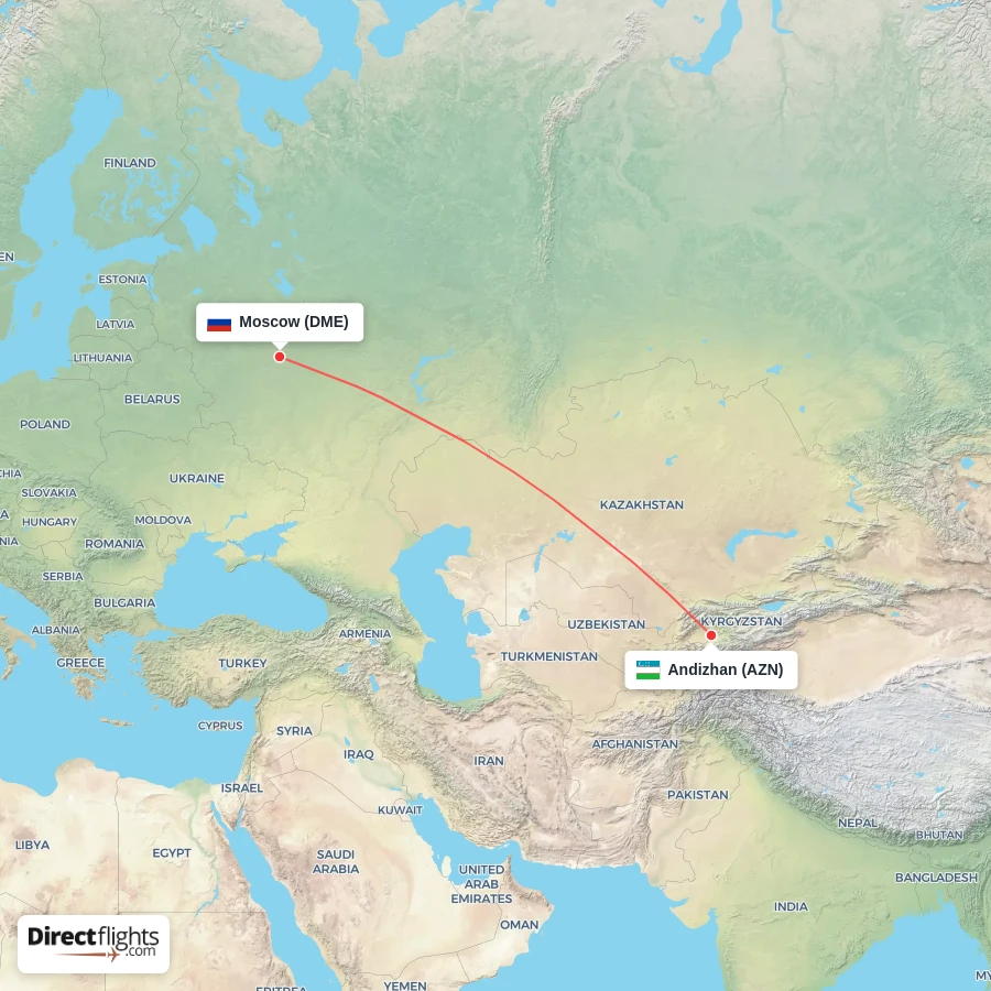 AZN - DME route map