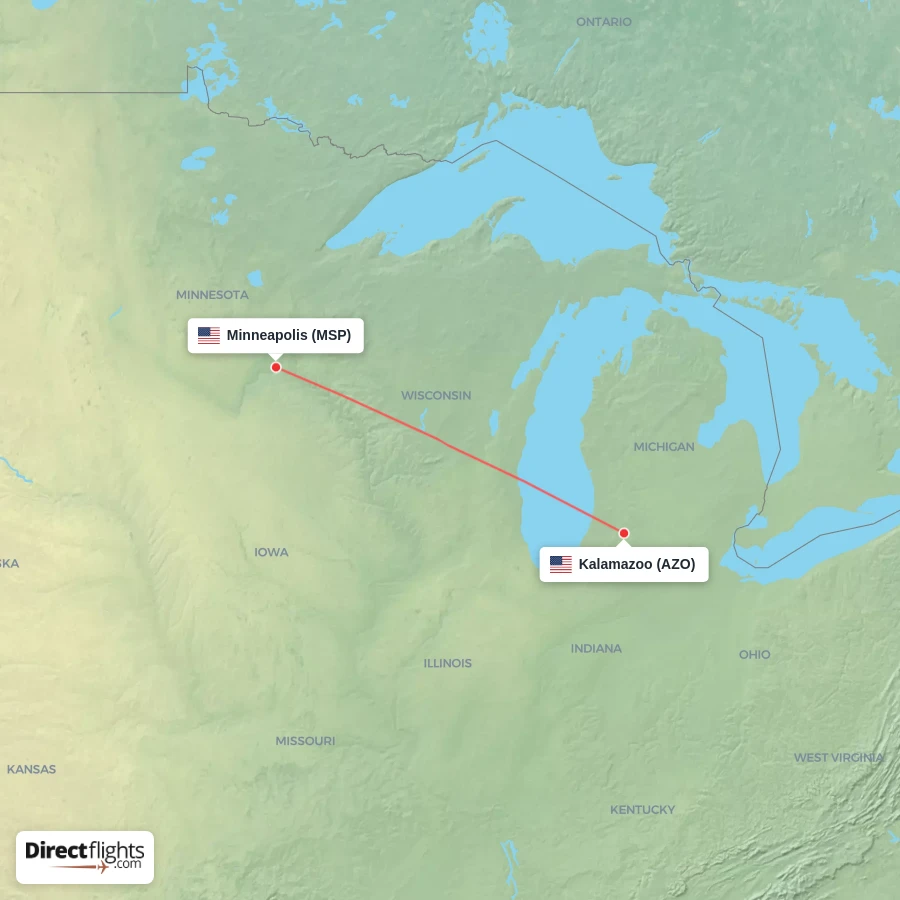 AZO - MSP route map