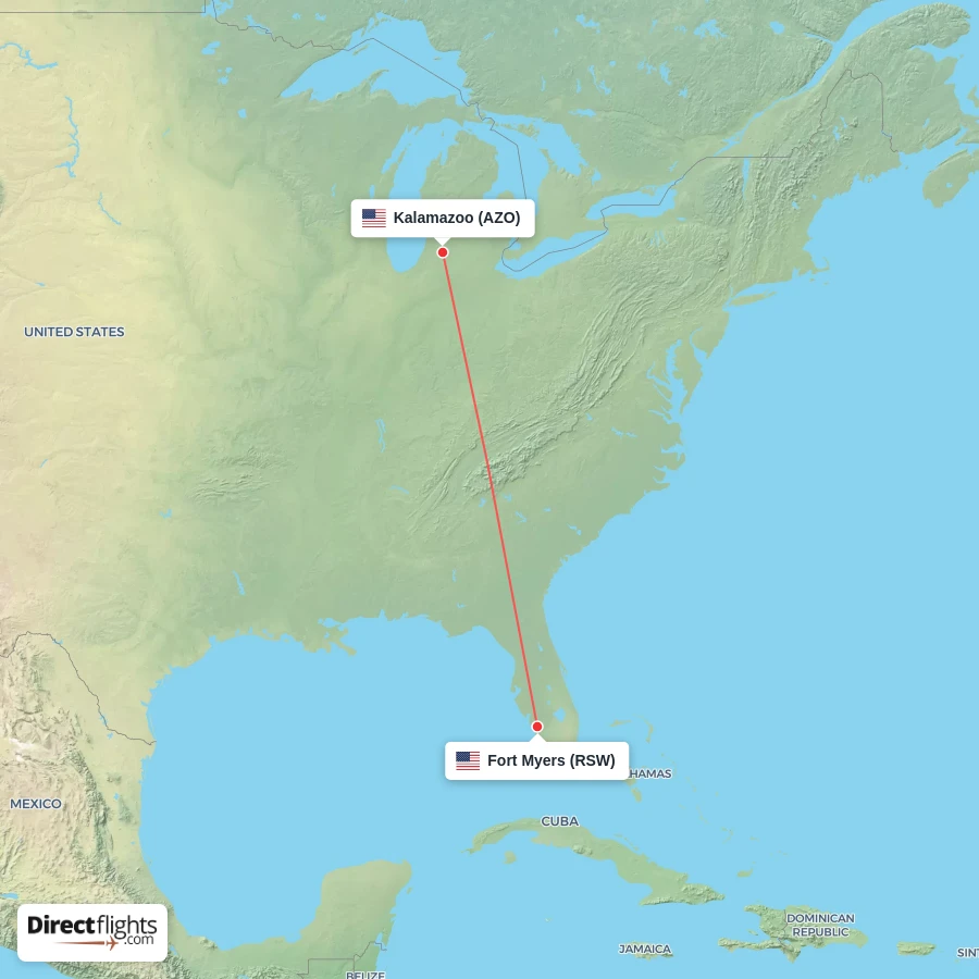 AZO - RSW route map