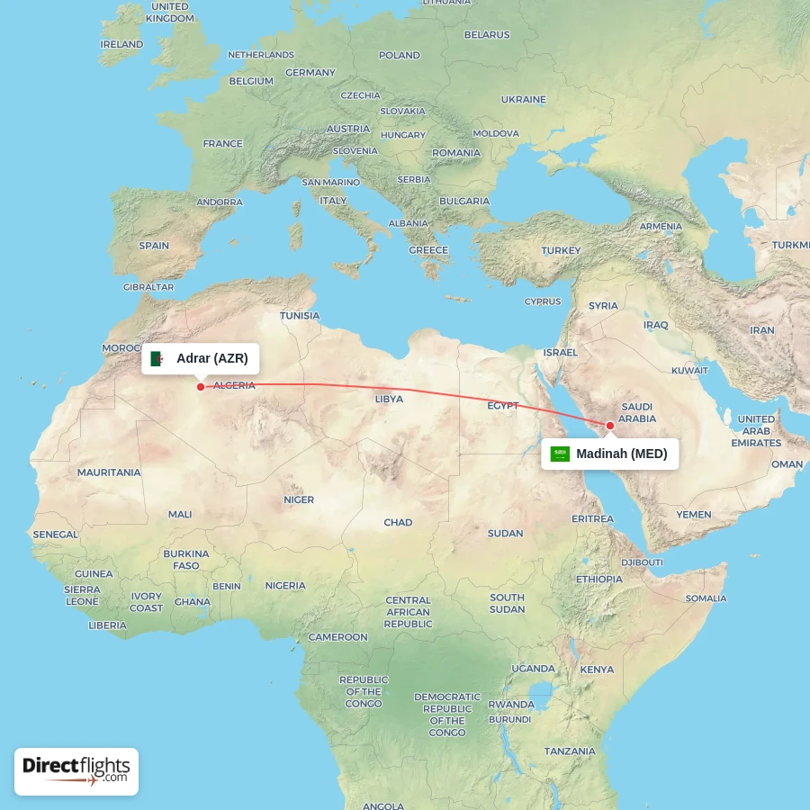 AZR - MED route map
