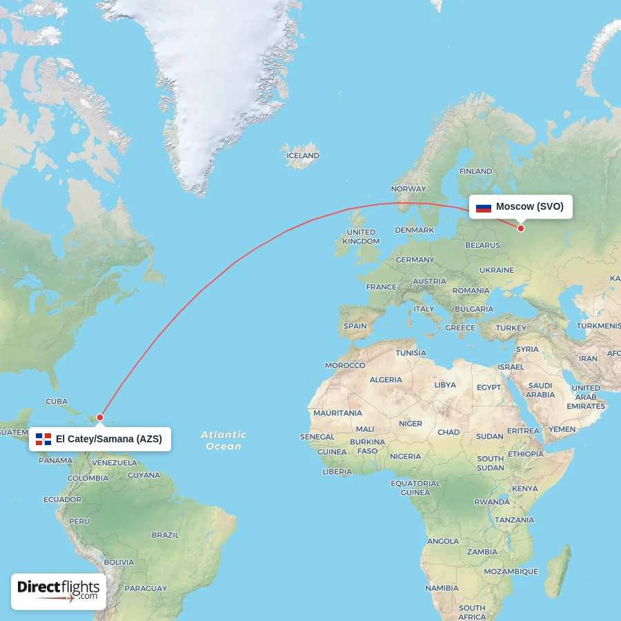 AZS - SVO route map