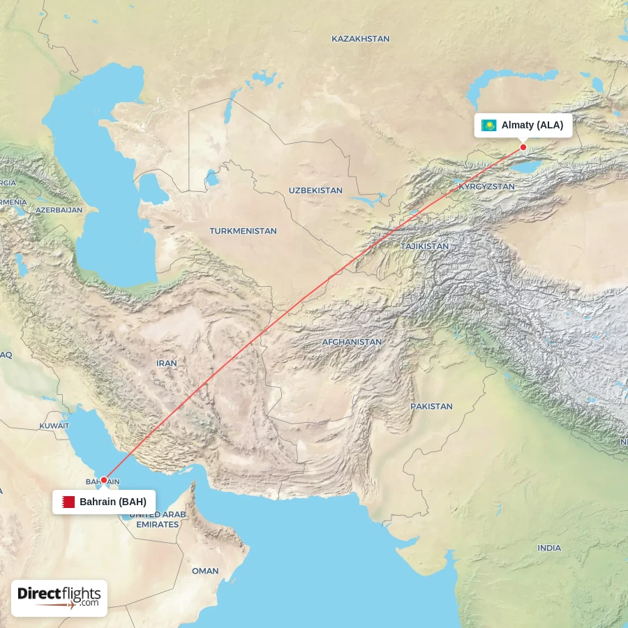 BAH - ALA route map