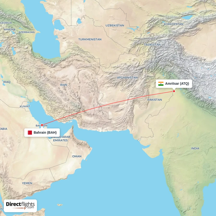 BAH - ATQ route map