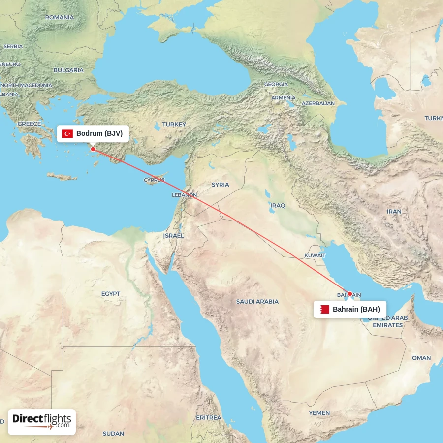 BAH - BJV route map