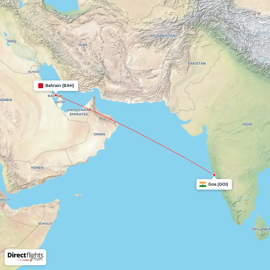 BAH - GOI route map