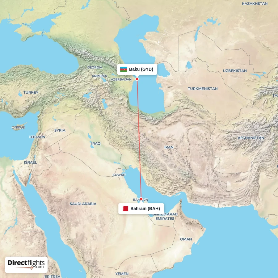 BAH - GYD route map