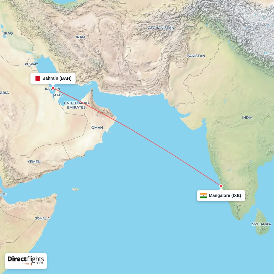 BAH - IXE route map