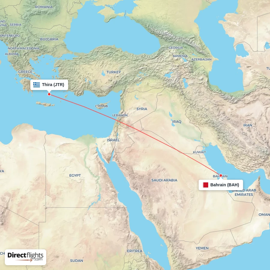 BAH - JTR route map