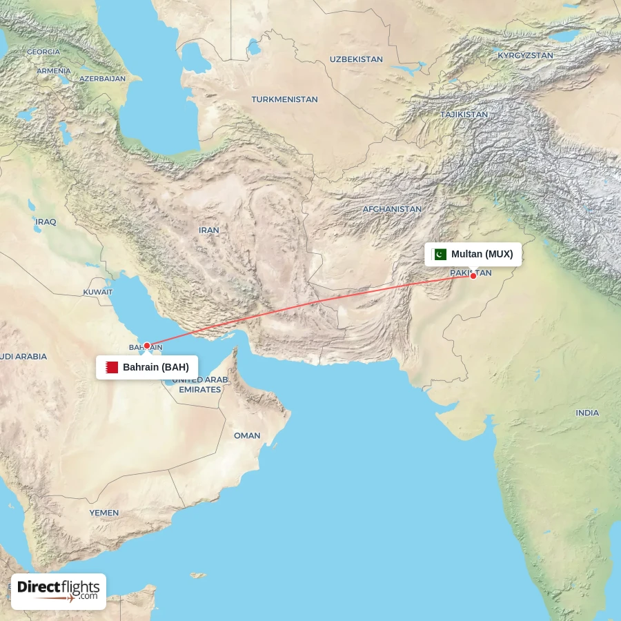 BAH - MUX route map