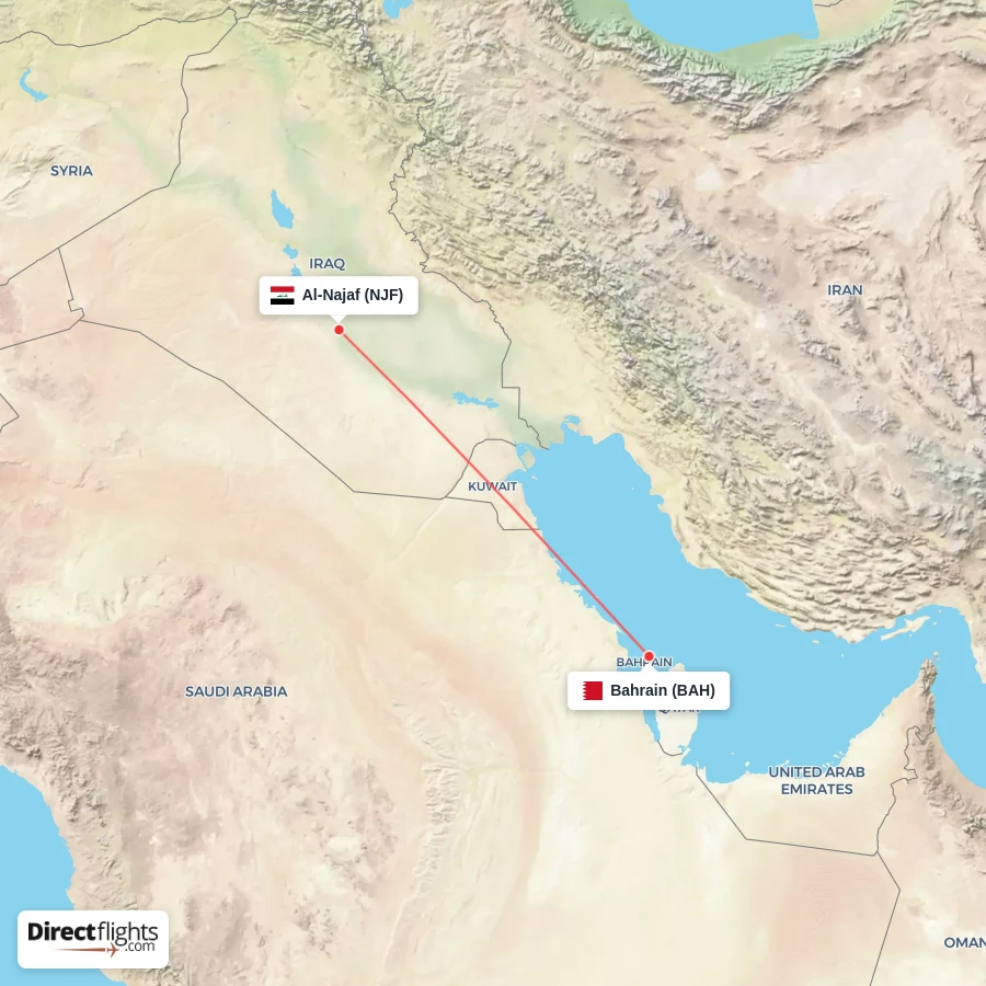 BAH - NJF route map