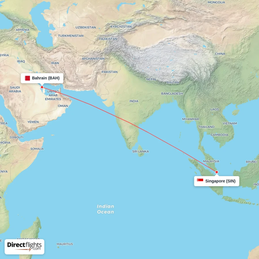 BAH - SIN route map