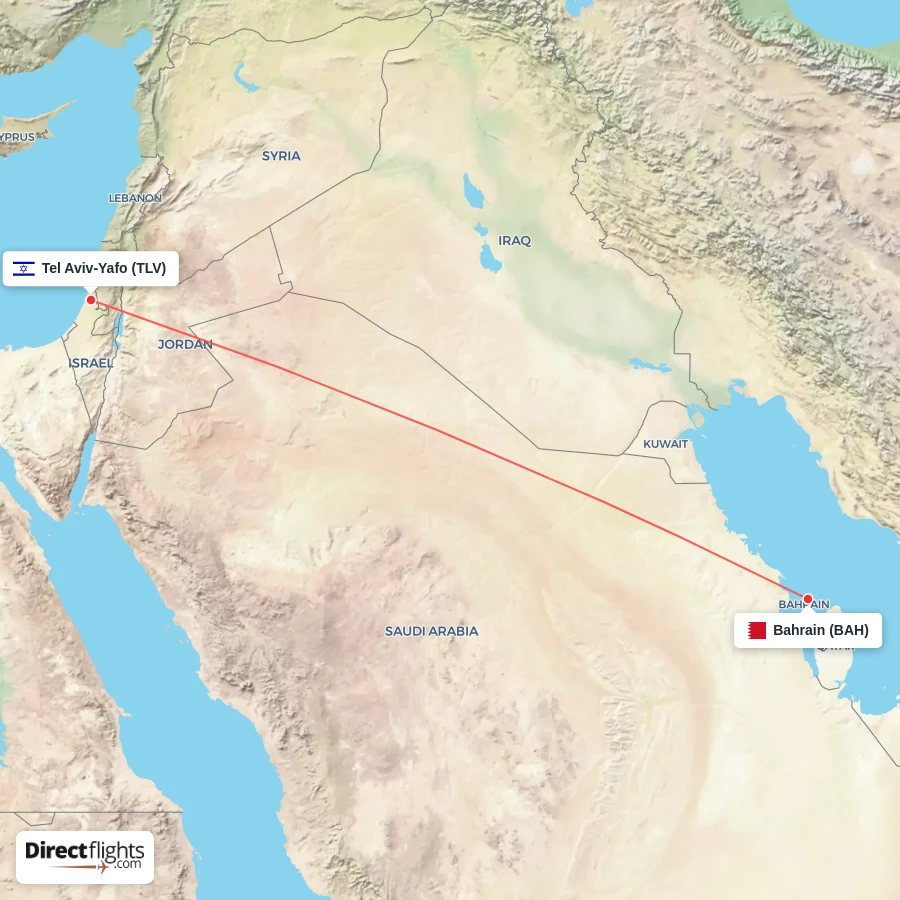 BAH - TLV route map