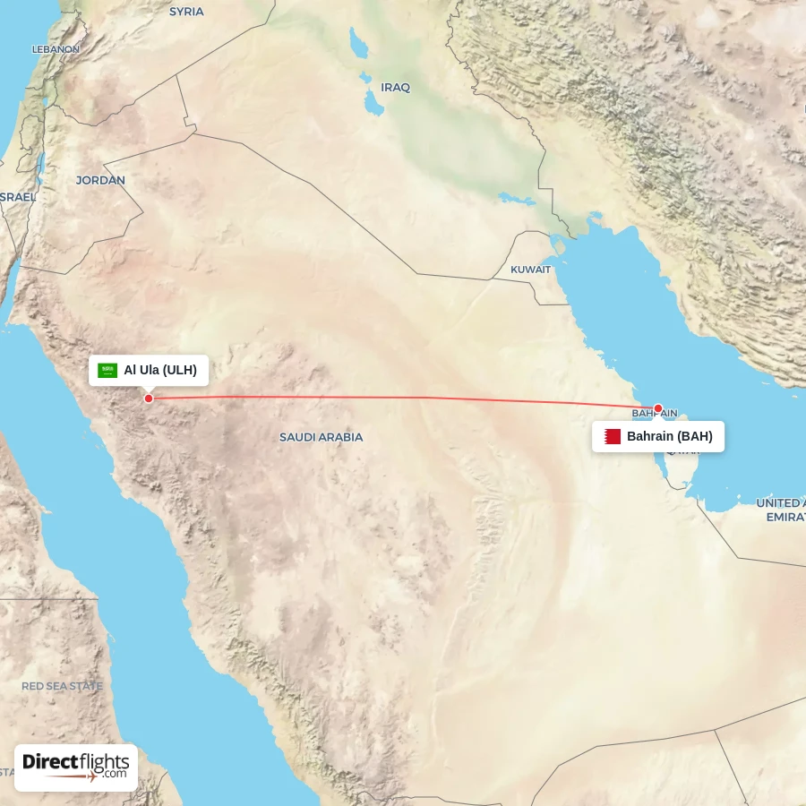 BAH - ULH route map