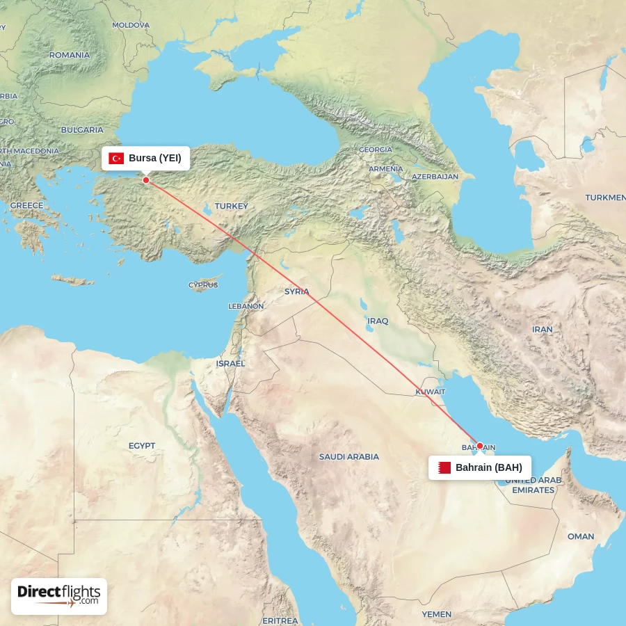 BAH - YEI route map