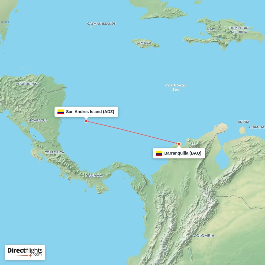 BAQ - ADZ route map