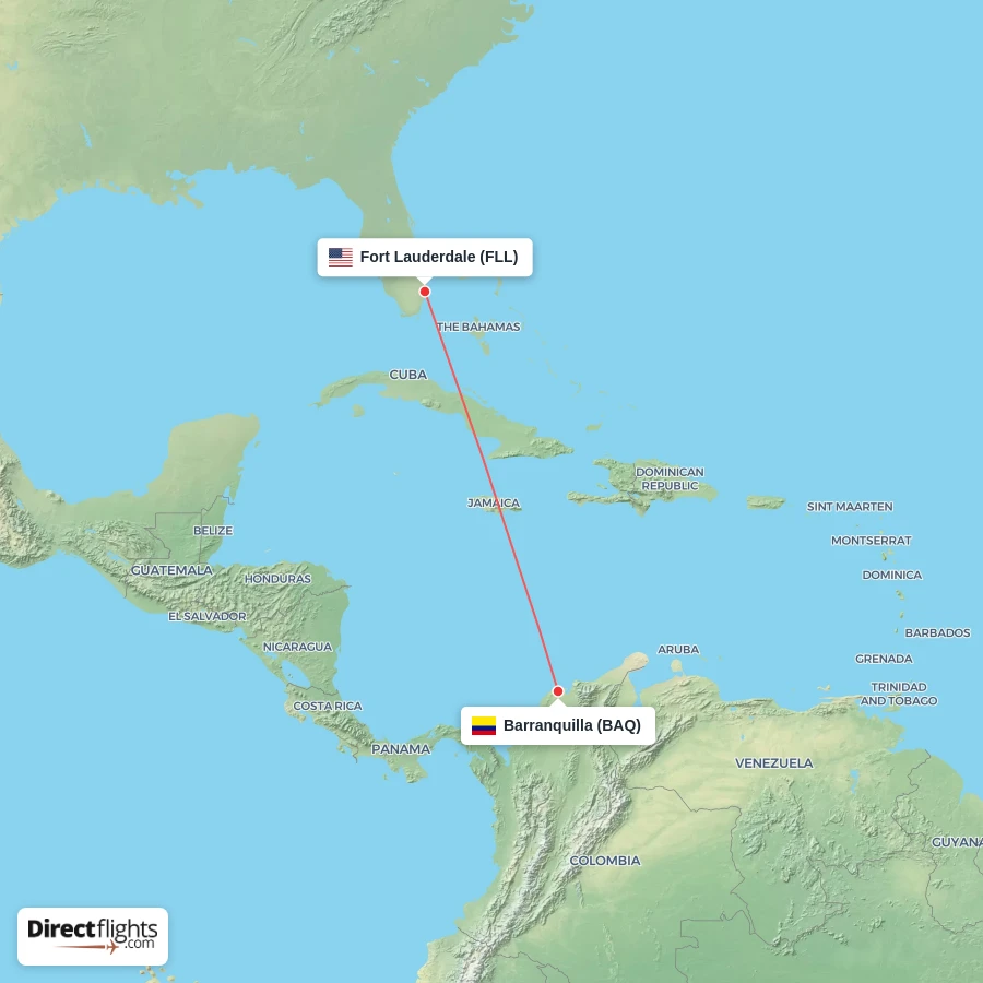BAQ - FLL route map