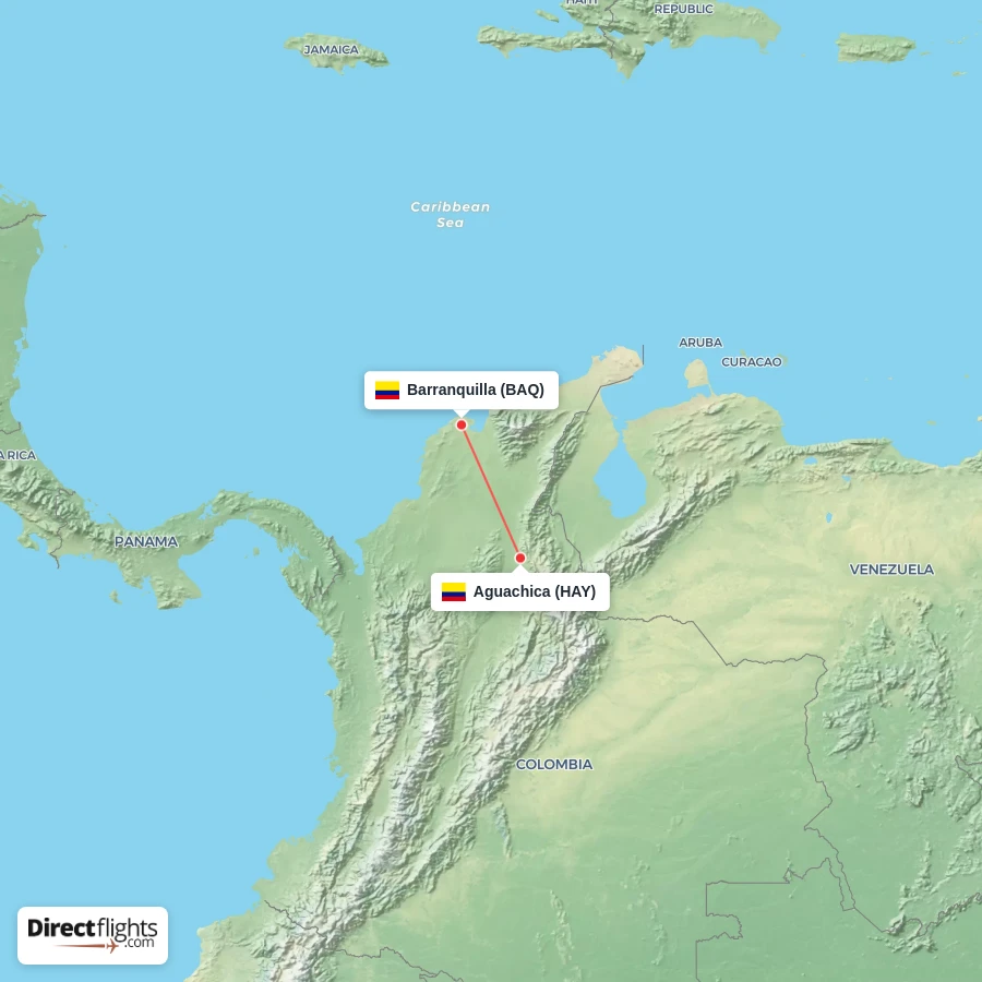 BAQ - HAY route map