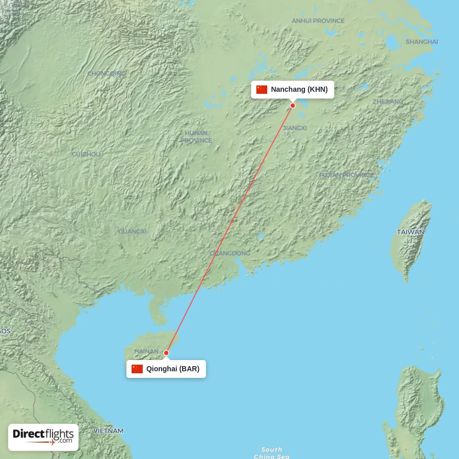 BAR - KHN route map