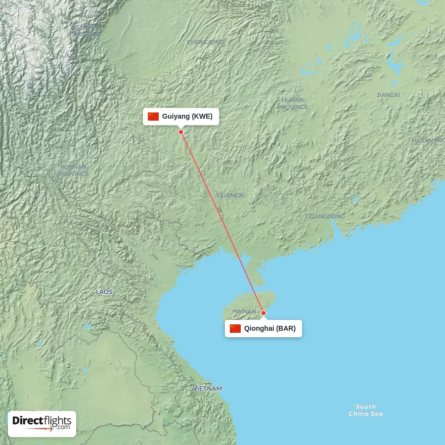 BAR - KWE route map