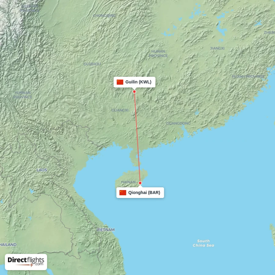 BAR - KWL route map