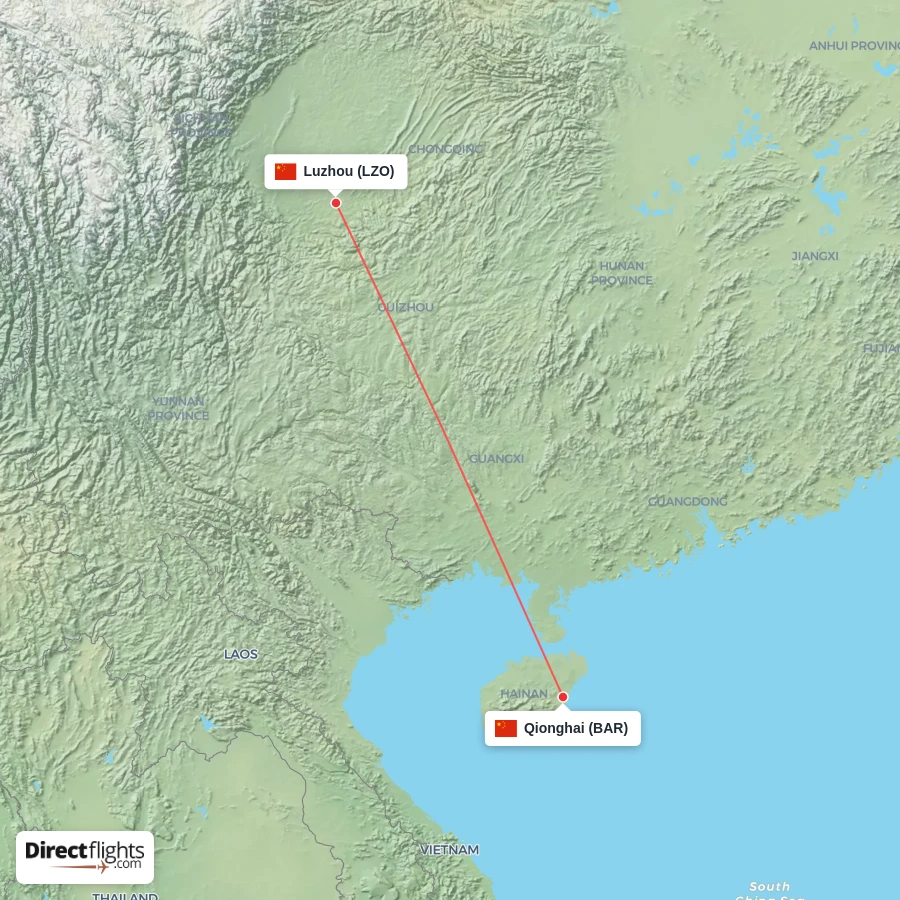 BAR - LZO route map