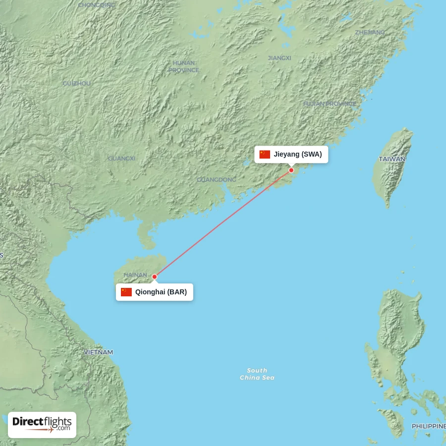 BAR - SWA route map