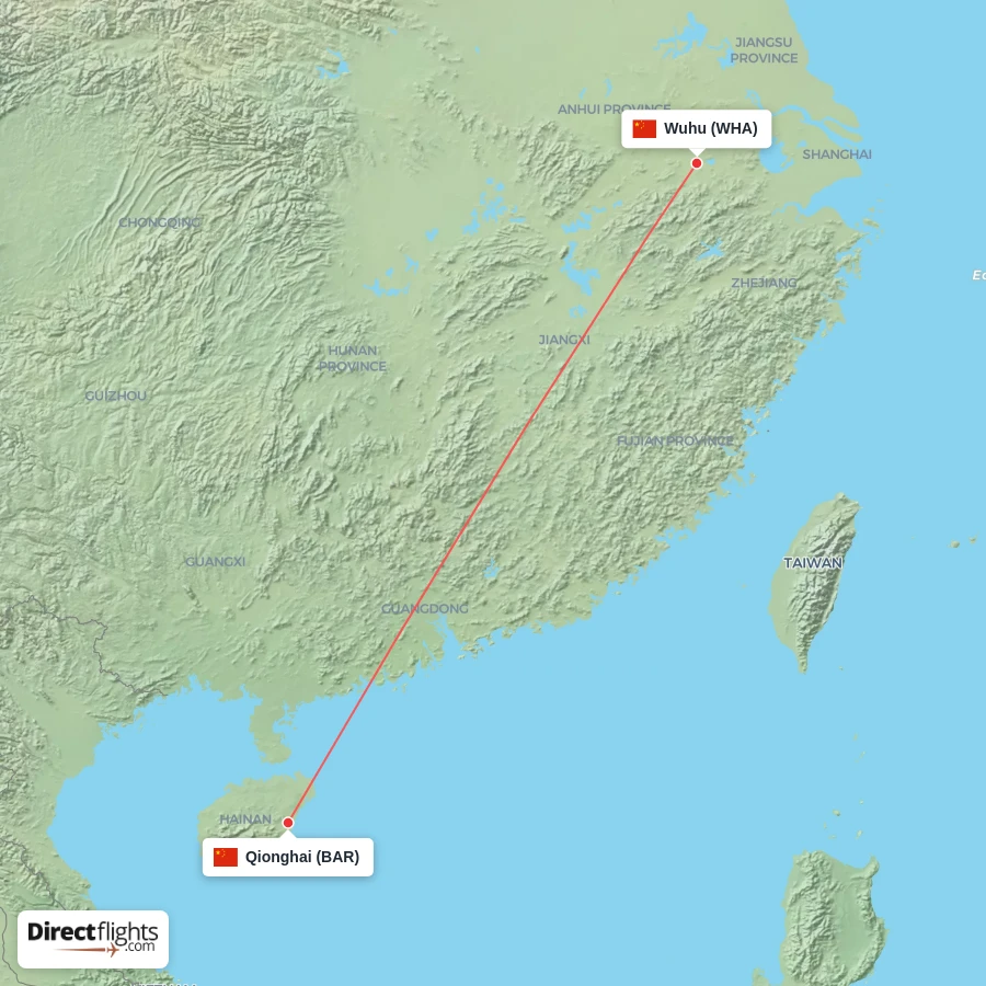 BAR - WHA route map