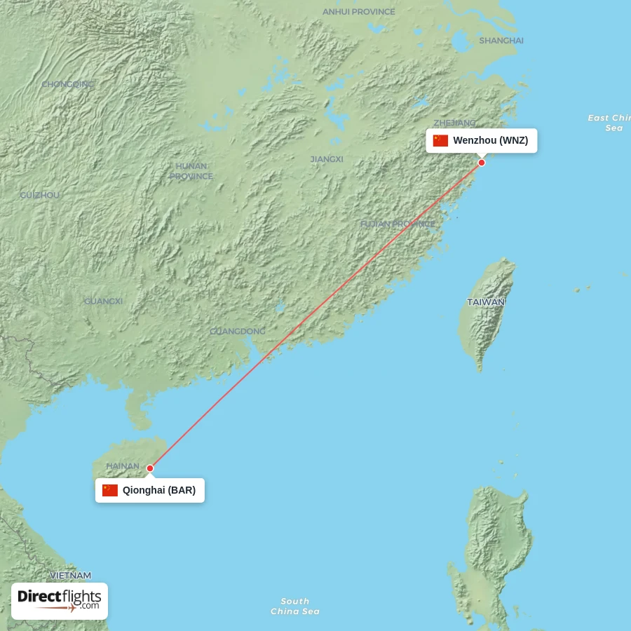 BAR - WNZ route map