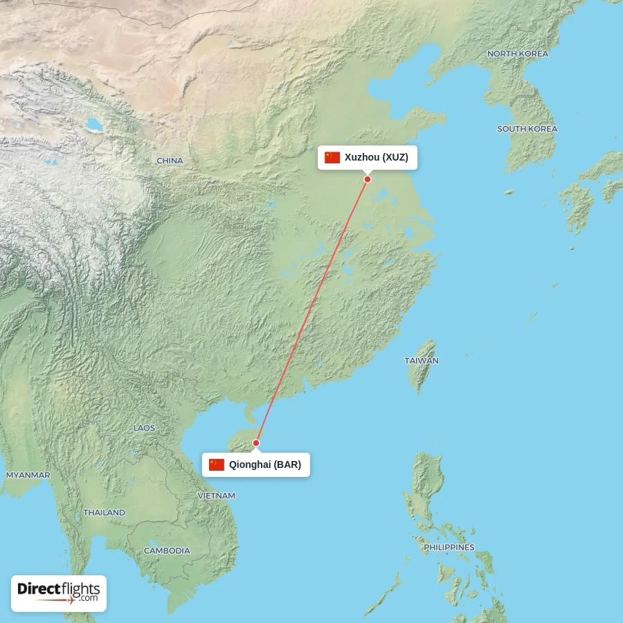BAR - XUZ route map