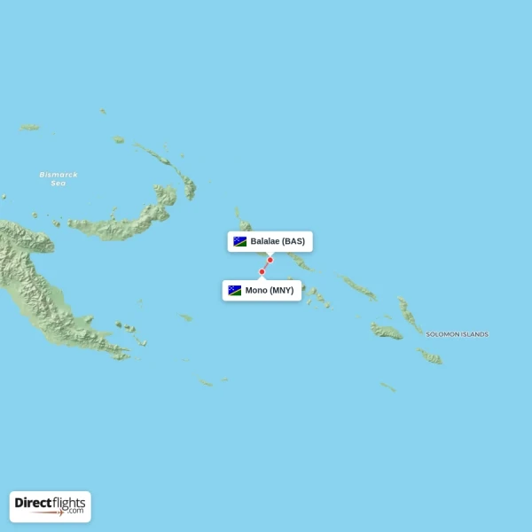 Balalae - Mono direct flight map