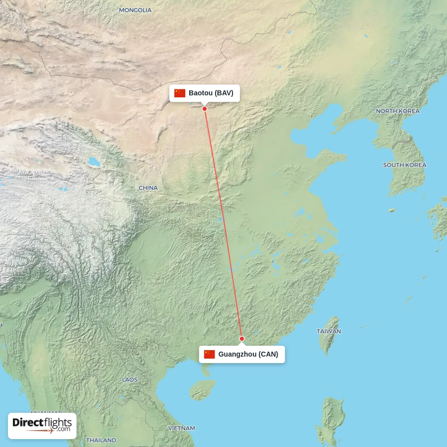 BAV - CAN route map