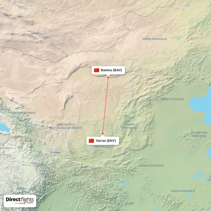 BAV - ENY route map