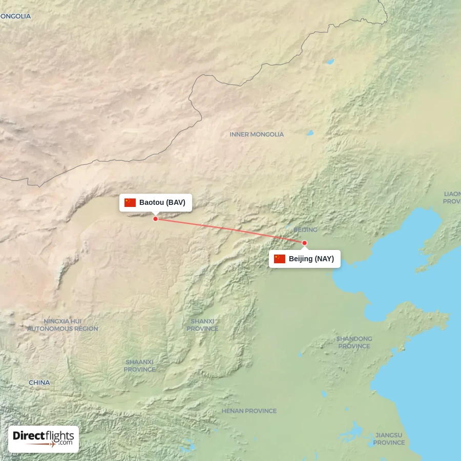 BAV - NAY route map
