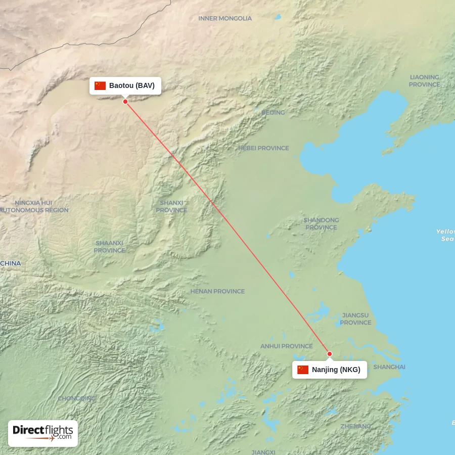 BAV - NKG route map