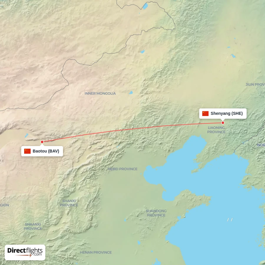 BAV - SHE route map