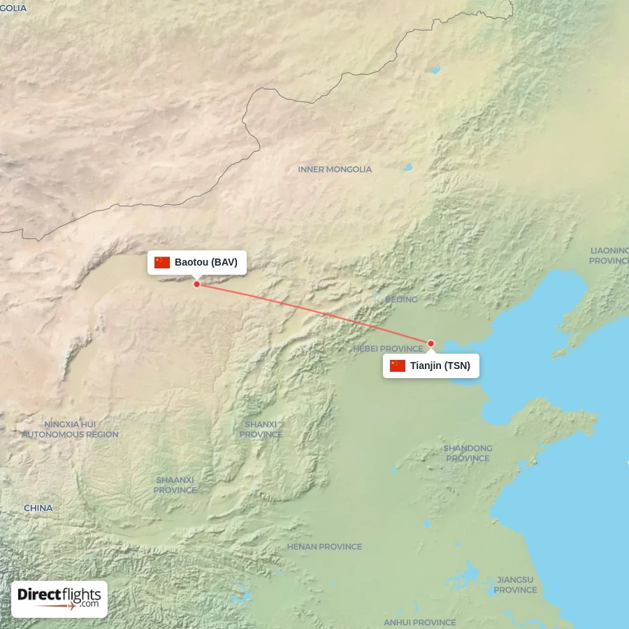 BAV - TSN route map