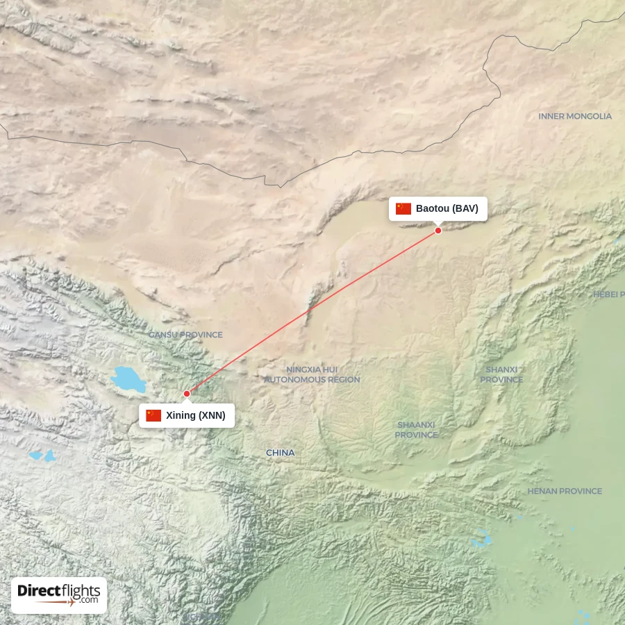 BAV - XNN route map