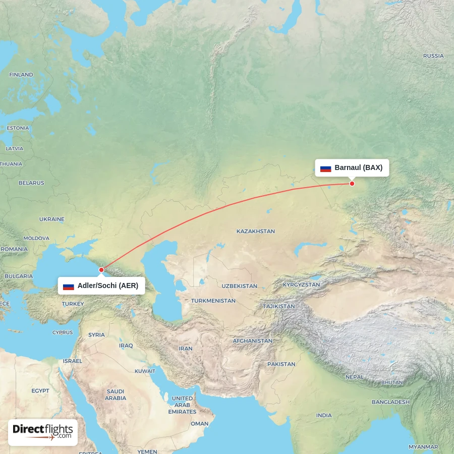 BAX - AER route map