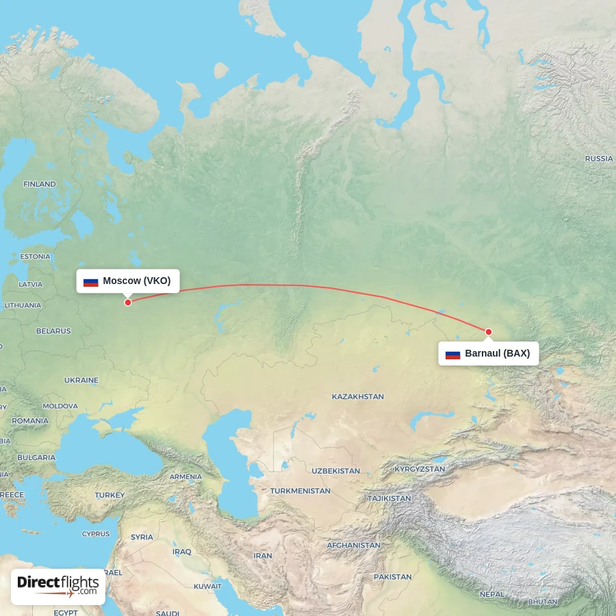 BAX - VKO route map