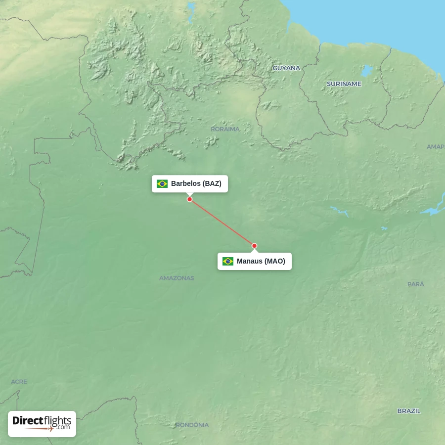 BAZ - MAO route map