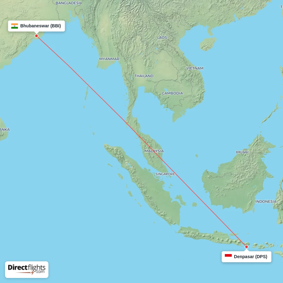 BBI - DPS route map