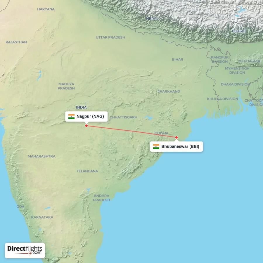 BBI - NAG route map