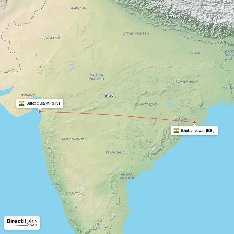 BBI - STV route map