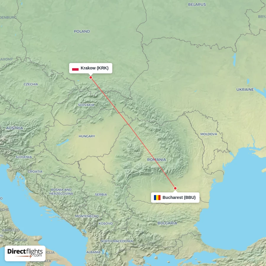 BBU - KRK route map