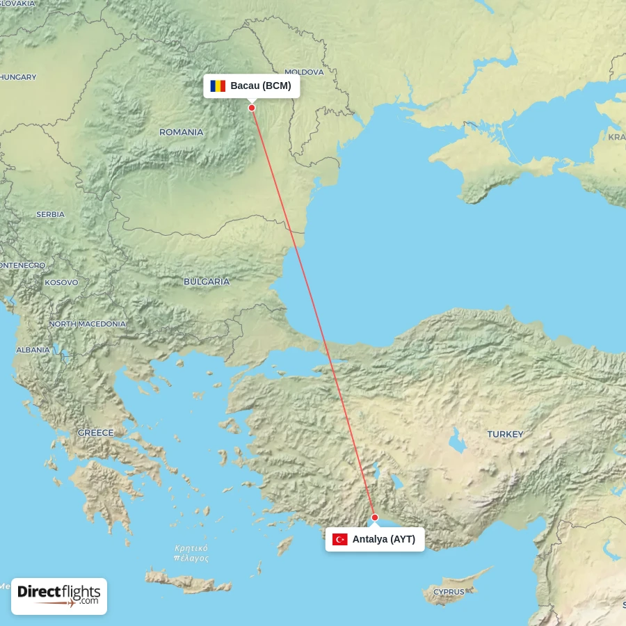 BCM - AYT route map