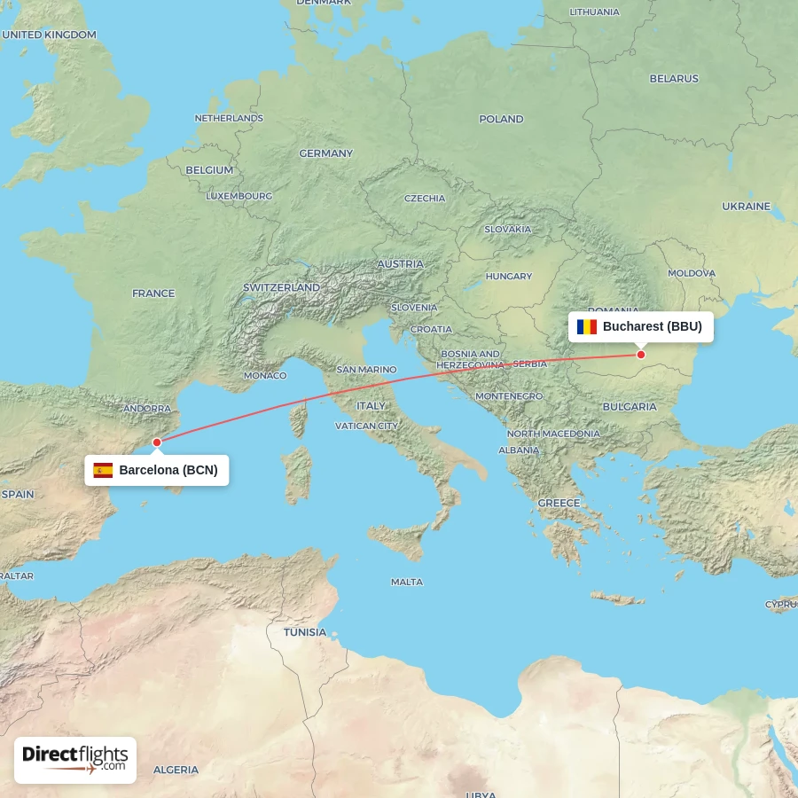 BCN - BBU route map