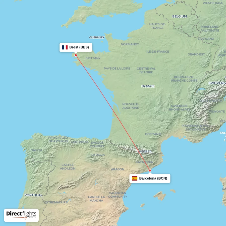 BCN - BES route map