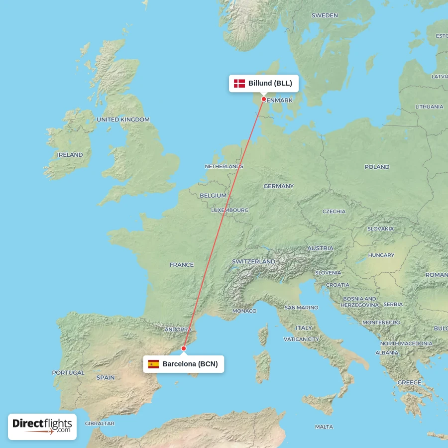 BCN - BLL route map