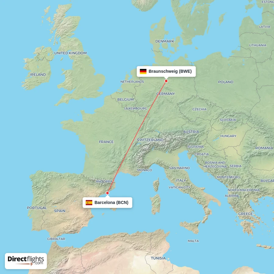 BCN - BWE route map