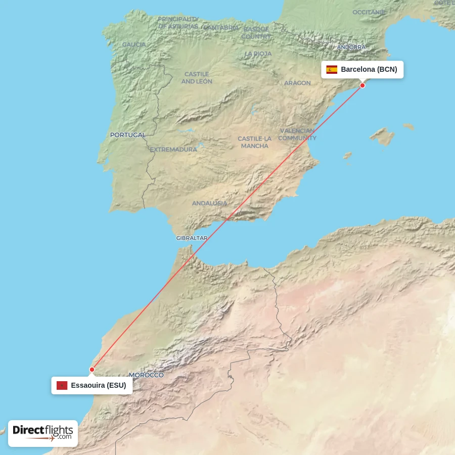 BCN - ESU route map